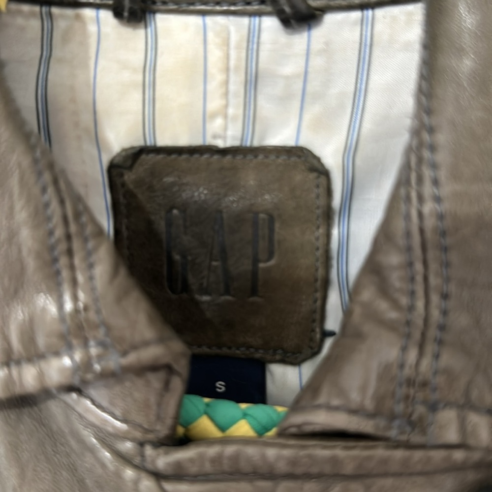 Gap Gray Leather Jacket - image 6